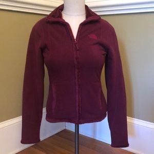 NWT North Face Burgundy Zipper Fleece Lined Jacket Sz XS